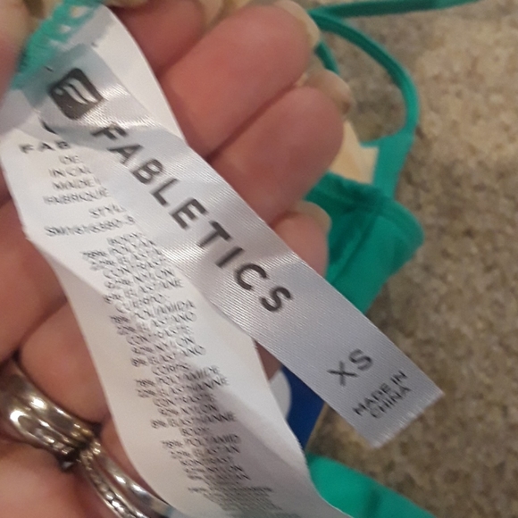 NWT Fabletics Green Lace Back Bathing Suit - Picture 8 of 9
